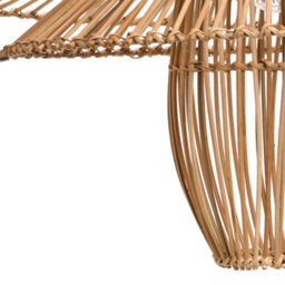 Wyld And Coco Natural Rattan Shade Pendant Lamp With Iron Frame, Warm Light, Large W66 X D66 X H150Cm - thumbnail 7