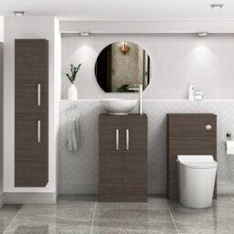 Royal Bathrooms 500mm Floor Standing Vanity Unit 2 Door Grey Elm & Countertop Basin - Breeze - thumbnail 2
