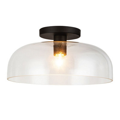 Luminosa Lighting Elstead Alora Mood Sylvia Bowl Semi Flush Ceiling Light Contemporary Matt Black 1X E27 - image 1