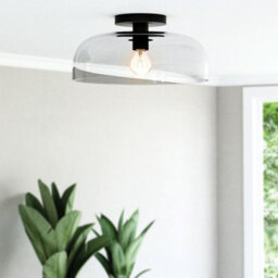 Luminosa Lighting Elstead Alora Mood Sylvia Bowl Semi Flush Ceiling Light Contemporary Matt Black 1X E27 - thumbnail 2