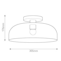Luminosa Lighting Elstead Alora Mood Sylvia Bowl Semi Flush Ceiling Light Contemporary Matt Black 1X E27 - thumbnail 3