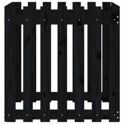Berkfield Versatile Garden Planter With Fence Design Black 70X70X70 Cm Solid Wood Pine - thumbnail 5
