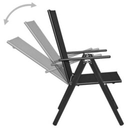 Walplus 7 Piece Garden Outdoor Dining Set Suitable For Backyard, Patio Aluminium Black - thumbnail 5