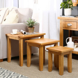 The Furniture Market Cheshire Oak Nest Of 3 Table Set - thumbnail 5