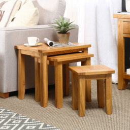 The Furniture Market Cheshire Oak Nest Of 3 Table Set