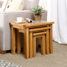 The Furniture Market Cheshire Oak Nest Of 3 Table Set - thumbnail 4