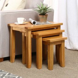 The Furniture Market Cheshire Oak Nest Of 3 Table Set - thumbnail 2