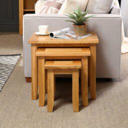 The Furniture Market Cheshire Oak Nest Of 3 Table Set - thumbnail 3