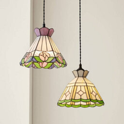 Valuelights Evelyn Tiffany Rose Ceiling Lamp Shade And Bulb (D)26.5Cm - thumbnail 7