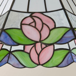 Valuelights Evelyn Tiffany Rose Ceiling Lamp Shade And Bulb (D)26.5Cm - thumbnail 6