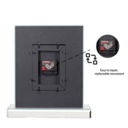Artloge 30X9.6X33Cm Sparkly Mirrored Crushed Crystal Filled Diamond Mantle Clock Glass Table Clock - thumbnail 5