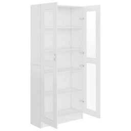 Berkfield Vitrine Cabinet White 82.5X30.5X185.5 Cm Engineered Wood - thumbnail 5