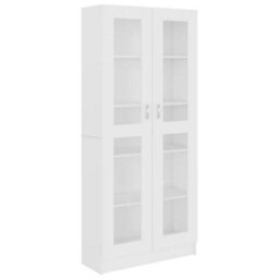 Berkfield Vitrine Cabinet White 82.5X30.5X185.5 Cm Engineered Wood - thumbnail 2