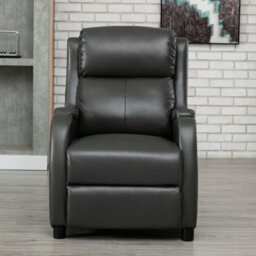 More4Homes Churwell Bonded Leather Pushback Recliner Armchair Sofa Cinema Chair Reclining (Grey) - thumbnail 7