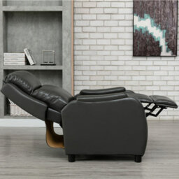 More4Homes Churwell Bonded Leather Pushback Recliner Armchair Sofa Cinema Chair Reclining (Grey) - thumbnail 8