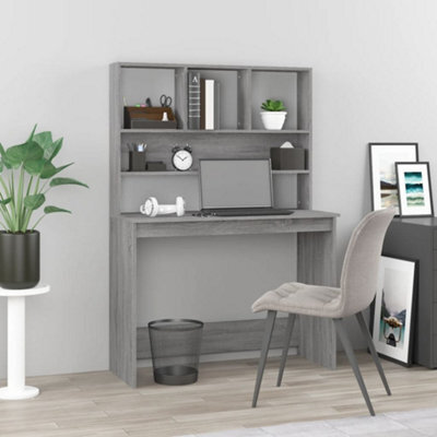 Berkfield Desk With Shelves Grey Sonoma 102X45X148 Cm Engineered Wood - image 1