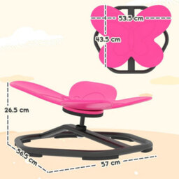 Aiyaplay Butterfly-Shaped Kids Swivel Chair, Sensory Spinning Chair, Pink - thumbnail 3