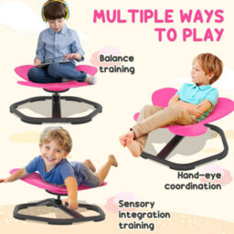 Aiyaplay Butterfly-Shaped Kids Swivel Chair, Sensory Spinning Chair, Pink - thumbnail 6