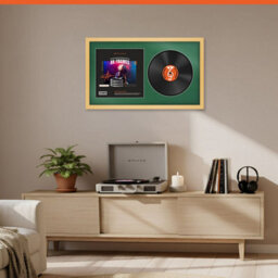 "30X17"" Matte Yellow Modern Vinyl Record Frame With Emerald Mount For 12 Inch Lp Album Cover & Disc - Ak Frames" - thumbnail 8