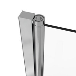 Sundaze 6mm Toughened Safety Glass L Shaped Shower Bath Screen Hinged Return Chrome - thumbnail 4