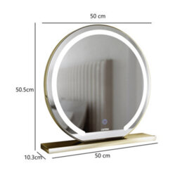 CARME Home Eden Gold Frameless Touch Sensor Led Light Mirror - thumbnail 3