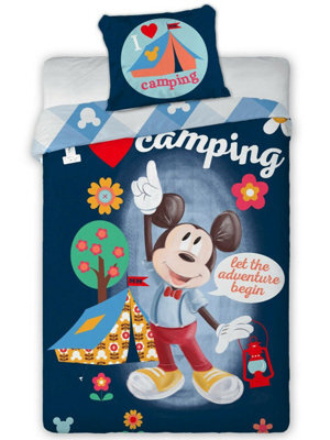 Disney Mickey Mouse Camping 100% Cotton Single Duvet Cover Set - European Size - image 1