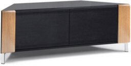 "Mda Designs Corvus Corner-Friendly Black Cabinet With Oak Profiles Black Beamthru Glass Doors For Flat Screen Tvs Up To 50""" - thumbnail 7