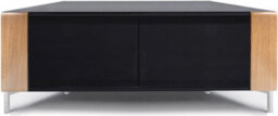 "Mda Designs Corvus Corner-Friendly Black Cabinet With Oak Profiles Black Beamthru Glass Doors For Flat Screen Tvs Up To 50""" - thumbnail 6
