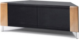 "Mda Designs Corvus Corner-Friendly Black Cabinet With Oak Profiles Black Beamthru Glass Doors For Flat Screen Tvs Up To 50""" - thumbnail 5