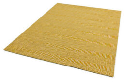Modern Rug, Handmade Wool Rug For Livingroom, Easy To Clean Cotton Geometric Rug, 4mm Thick Mustard Rug-160Cm X 230Cm - thumbnail 2