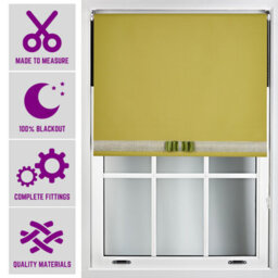 Green Blackout Roller Blind With Silver Diamante & Green Bow Free Cut Down Service By Furnished - (W)210Cm X (L)210Cm - thumbnail 1