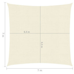 Berkfield Sunshade Sail 160 G/m2 Cream 7X7 M Hdpe - thumbnail 6