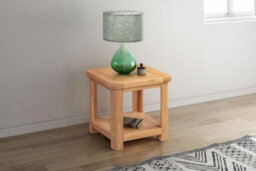 Buttercup Farm Bologna Lamp Table With Shelf - D50 X W50 X H50 Cm - Oak - thumbnail 2