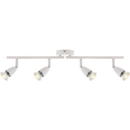 4 Way Adjustable Ceiling Spotlight Bar - 4 X 35W Gu10 Reflector - Gloss White - thumbnail 4