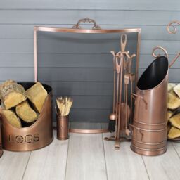 Slemcka Antique Copper Effect Metal 5 Piece Companion Set - thumbnail 2