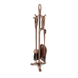 Slemcka Antique Copper Effect Metal 5 Piece Companion Set - thumbnail 1