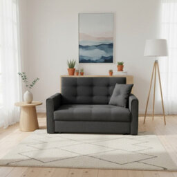Armchair Viva Lux Ii With Sleeping Function And Storage Chipboard Wooden Frame Springs Foam 133X98X85Cm Graphite - thumbnail 1