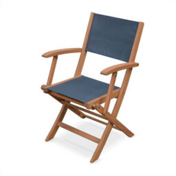 Sweeek - Pair Of Foldable Wooden Garden Chairs Almeria Anthracite 54X58.7X89 Cm - thumbnail 8