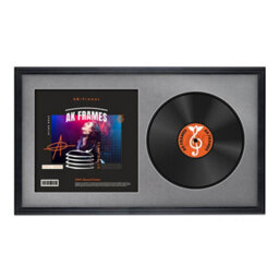 "30X17"" Black Classic Vinyl Record Frame With Mid Grey Mount For 12 Inch Lp Album Cover & Disc - Ak Frames" - thumbnail 1