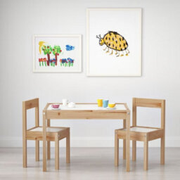 Abaseen Kids Table And Chair Set White/pine Children Activity Wooden - thumbnail 3