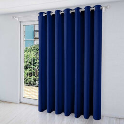 Moonlight Bedding Blackout Polyester Curtain Thermal Natural Navy Curtains With Eyelet Header (Single) 66X84Inch (168X213Cm) - thumbnail 1