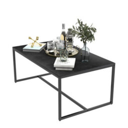Fativo Fatiov 100L X 60W Cm Heavy Duty Sintered Stone Marble Coffee Table Anit-Scratch Center Tea Table Accent, Black - thumbnail 2