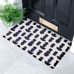 Native Natural Clay Bowl Abstract Pattern Indoor & Outdoor Doormat - 70X40Cm - thumbnail 1