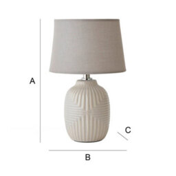 Valuelights Harrison Tapered Lamp Shade Grey Geometric Ribbed Pattern Gloss Small Table Lamp - thumbnail 7