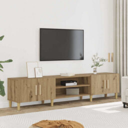 Berkfield Durable Tv Cabinet Artisan Oak 180X31.5X40 Cm Engineered Wood - thumbnail 2
