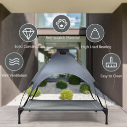 Costway Dog Bed Cat Cot Elevated Pet Tent With Detachable Canopy - thumbnail 8