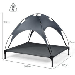 Costway Dog Bed Cat Cot Elevated Pet Tent With Detachable Canopy - thumbnail 2