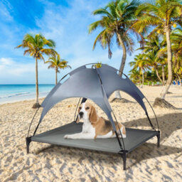 Costway Dog Bed Cat Cot Elevated Pet Tent With Detachable Canopy - thumbnail 4