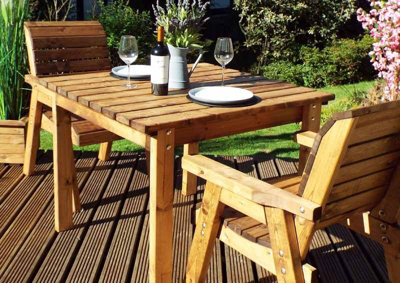 Charles Taylor Trading Two Seater Square Table Set With Cushions - W220 X D100 X H98 - Fully Assembled - Burgundy - image 1