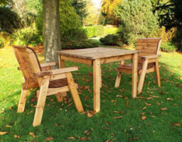 Charles Taylor Trading Two Seater Square Table Set With Cushions - W220 X D100 X H98 - Fully Assembled - Burgundy - thumbnail 4
